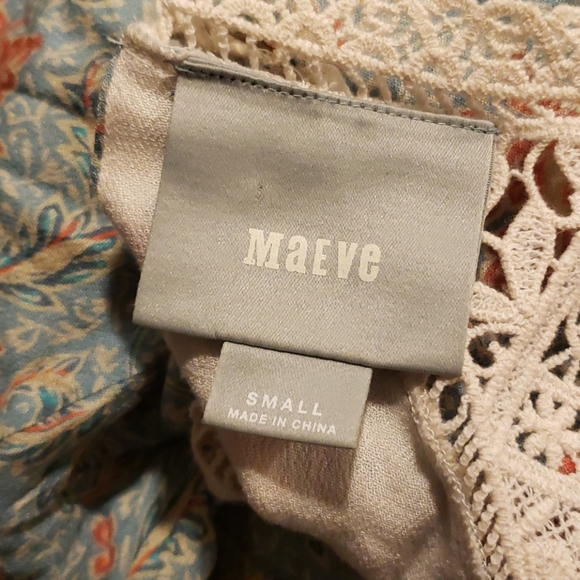 Anthro MAEVE Blue Laced Eleanor Blouse Top sz S - Picture 6 of 10